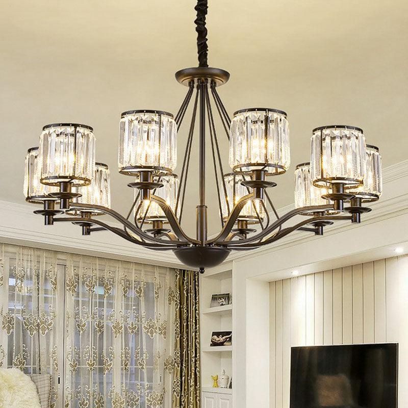 Bedroom Chandelier Light Contemporary Black Ceiling Lamp - Rebooters