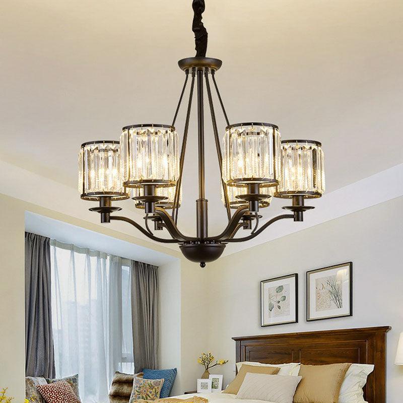 Bedroom Chandelier Light Contemporary Black Ceiling Lamp - Rebooters