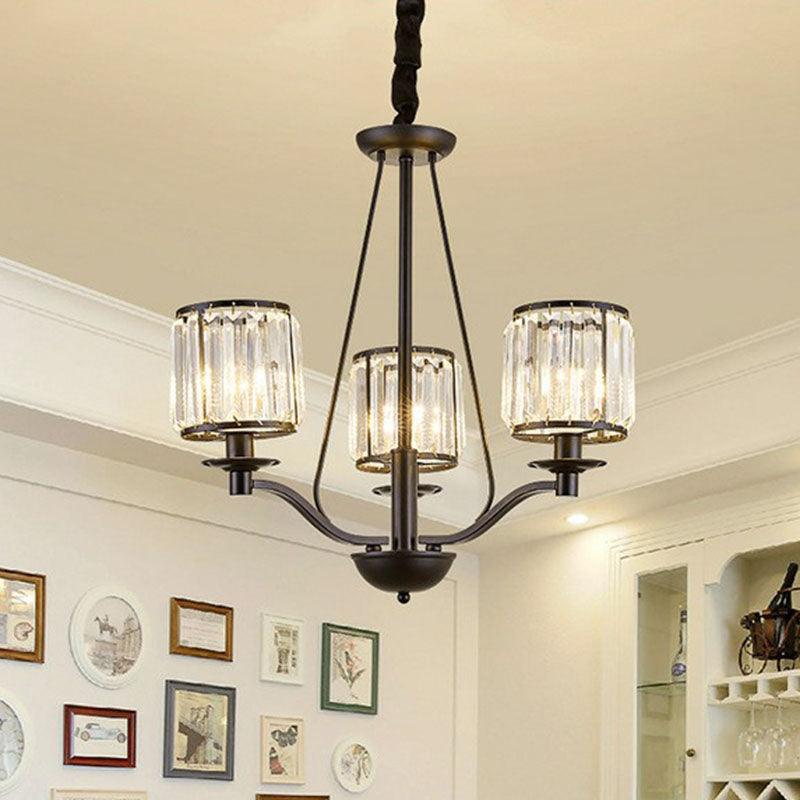 Bedroom Chandelier Light Contemporary Black Ceiling Lamp - Rebooters