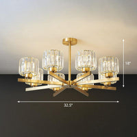 Beveled Crystal Prism Sputnik Suspension Light Modern Golden Chandelier - Rebooters