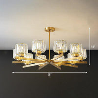Beveled Crystal Prism Sputnik Suspension Light Modern Golden Chandelier - Rebooters