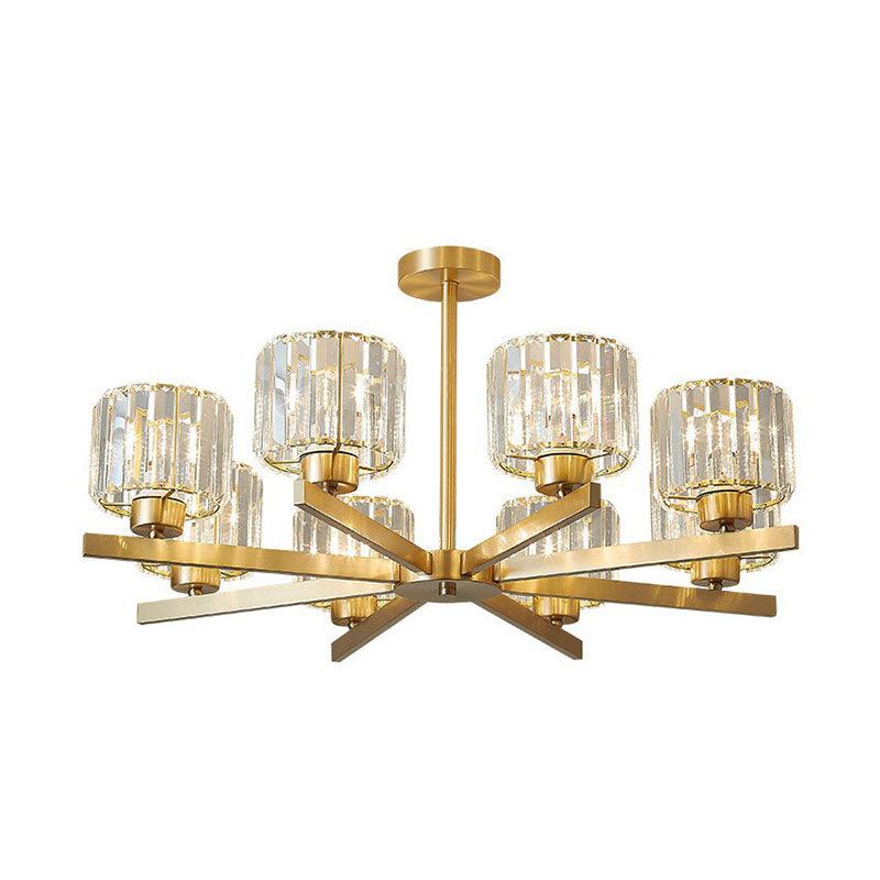 Beveled Crystal Prism Sputnik Suspension Light Modern Golden Chandelier - Rebooters