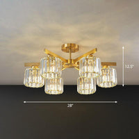 Beveled Crystal Prism Sputnik Suspension Light Modern Golden Chandelier - Rebooters