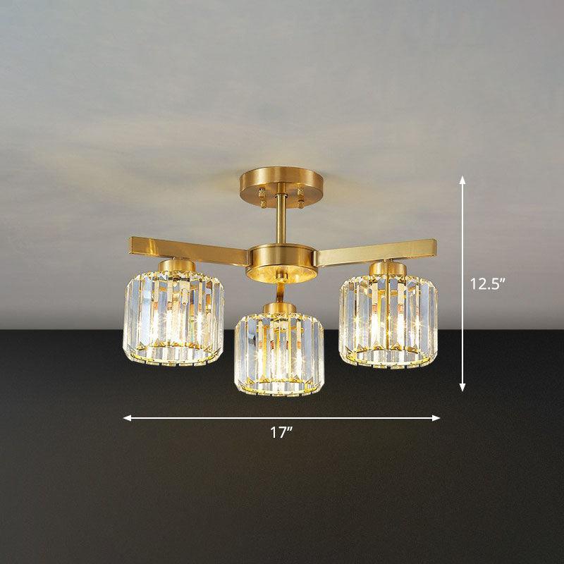 Beveled Crystal Prism Sputnik Suspension Light Modern Golden Chandelier - Rebooters