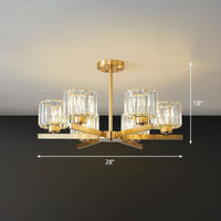 Beveled Crystal Prism Sputnik Suspension Light Modern Golden Chandelier - Rebooters