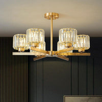 Beveled Crystal Prism Sputnik Suspension Light Modern Golden Chandelier - Rebooters