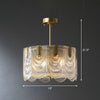 Ribbed Crystal Scalloped Round Chandelier Pendant Light - Rebooters