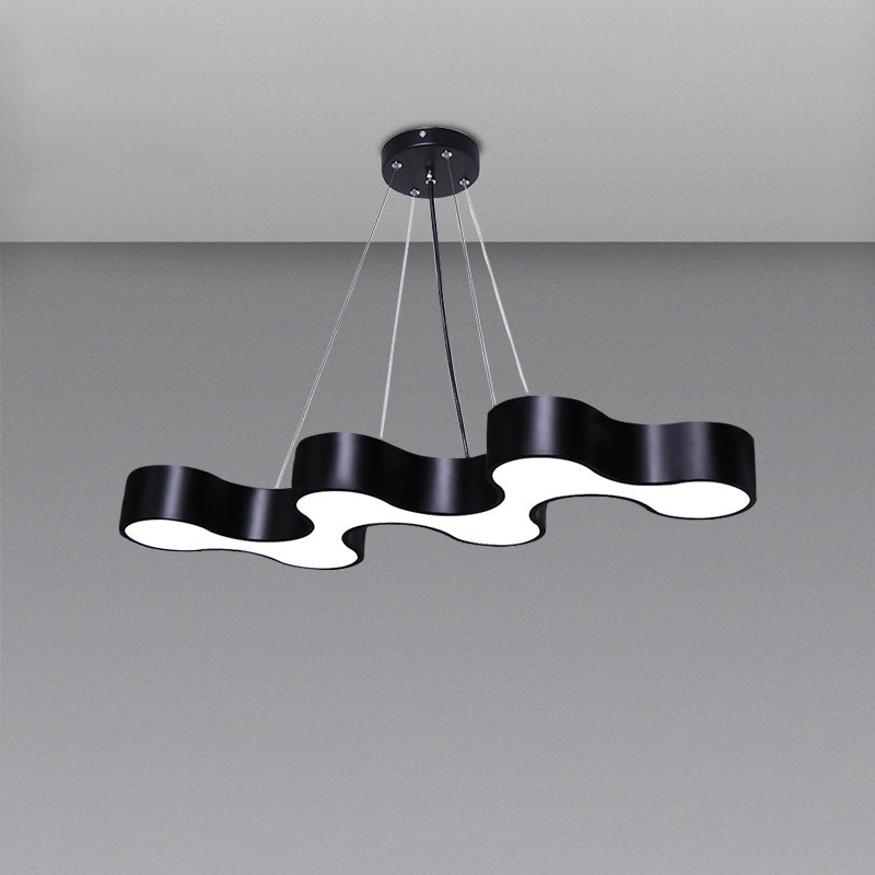 Wave Shaped LED Suspension Light Modern Acrylic Chandelier - Rebooters