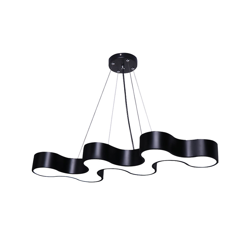 Wave Shaped LED Suspension Light Modern Acrylic Chandelier - Rebooters