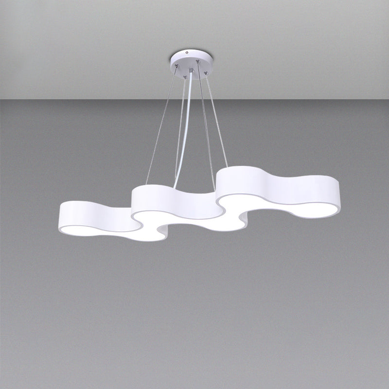 Wave Shaped LED Suspension Light Modern Acrylic Chandelier - Rebooters