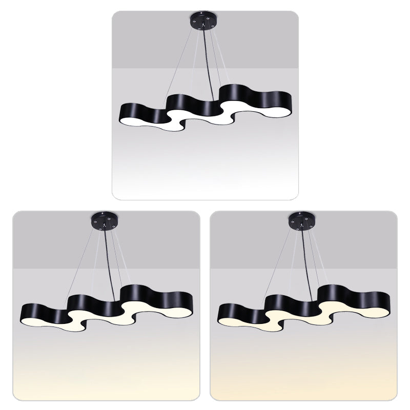 Wave Shaped LED Suspension Light Modern Acrylic Chandelier - Rebooters