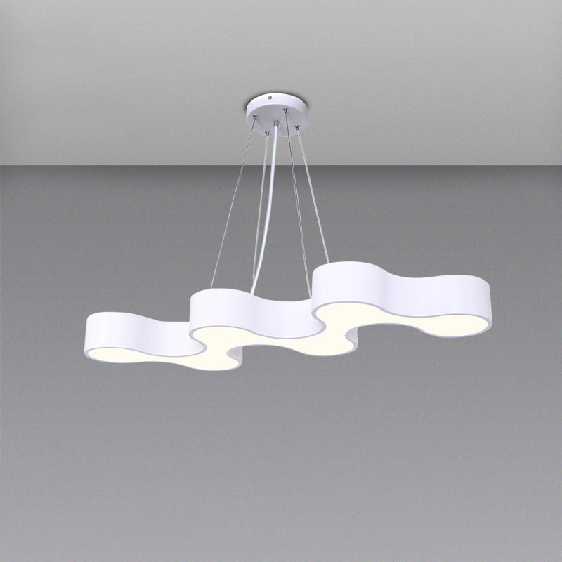 Wave Shaped LED Suspension Light Modern Acrylic Chandelier - Rebooters