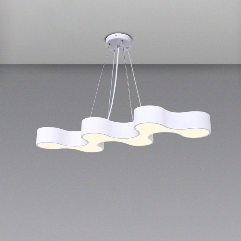 Wave Shaped LED Suspension Light Modern Acrylic Chandelier - Rebooters