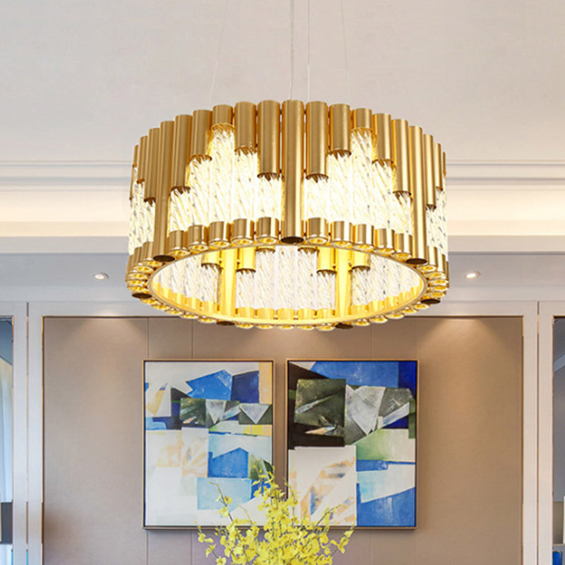 Tubular Metallic Pendant Lighting Traditional LED Gold Chandelier - Rebooters