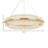 19.5 Dia 2-Tiered Chandelier Contemporary Crystal LED Gold Ceiling Light - Rebooters