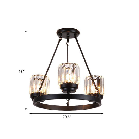 3/6/8 Lights Bedroom Chandelier Lighting Contemporary Black - Rebooters