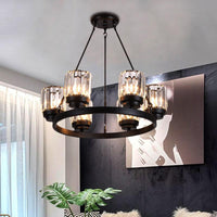 3/6/8 Lights Bedroom Chandelier Lighting Contemporary Black - Rebooters