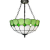 Inverted Dome Ceiling Lighting 3 Heads Stained Glass Chandelier - Rebooters