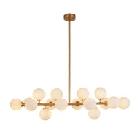Balls Chandelier Postmodern White Glass 16 Lights Gold Pendant Light - Rebooters