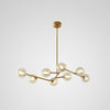Brass Finish Molecule Chandelier Simplicity 8 Bulbs Light - Rebooters