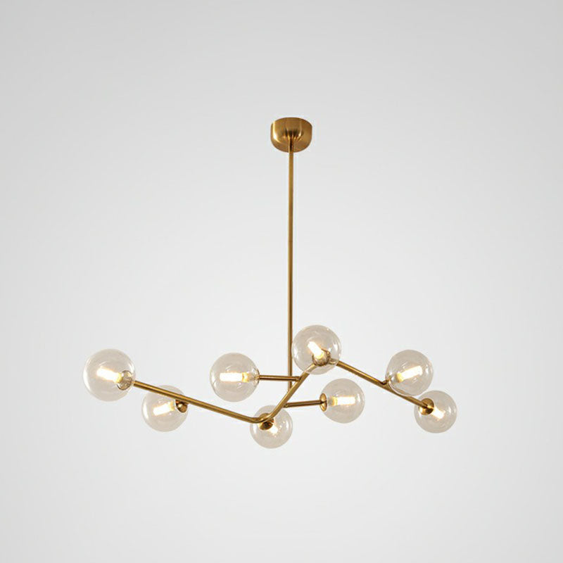 Brass Finish Molecule Chandelier Simplicity 8 Bulbs Light - Rebooters