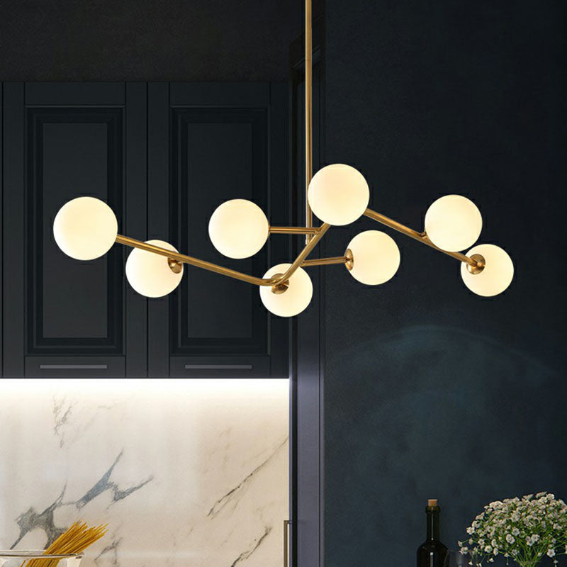 Brass Finish Molecule Chandelier Simplicity 8 Bulbs Light - Rebooters