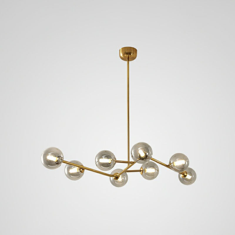 Brass Finish Molecule Chandelier Simplicity 8 Bulbs Light - Rebooters