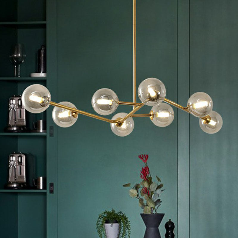 Brass Finish Molecule Chandelier Simplicity 8 Bulbs Light - Rebooters