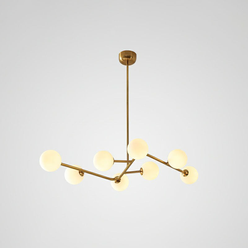 Brass Finish Molecule Chandelier Simplicity 8 Bulbs Light - Rebooters