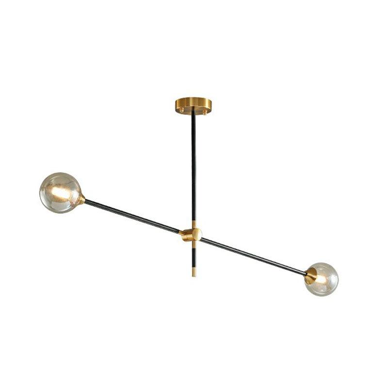Ball Glass Suspension Light Minimalism Black-Brass LED Chandelier - Rebooters