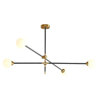 Ball Glass Suspension Light Minimalism Black-Brass LED Chandelier - Rebooters