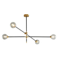 Ball Glass Suspension Light Minimalism Black-Brass LED Chandelier - Rebooters