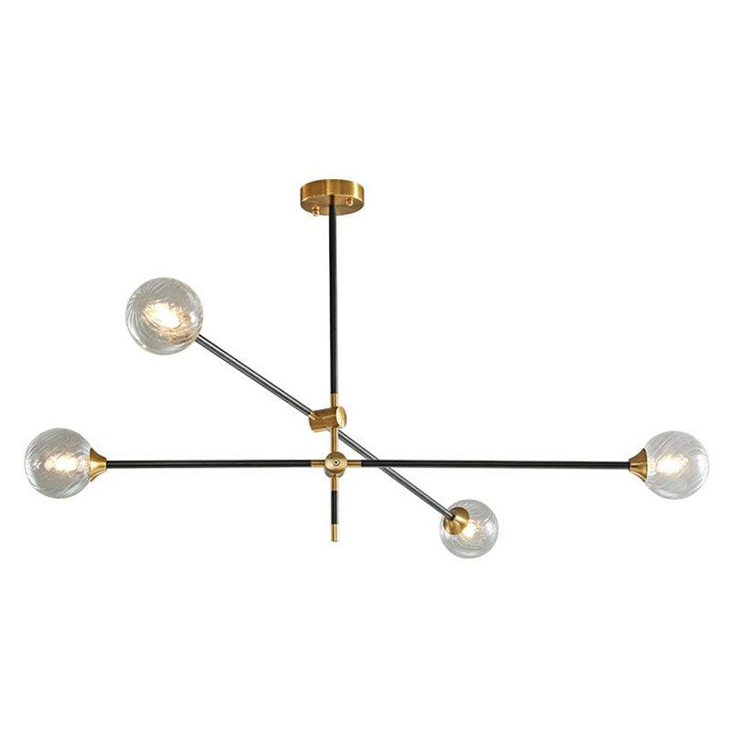 Ball Glass Suspension Light Minimalism Black-Brass LED Chandelier - Rebooters