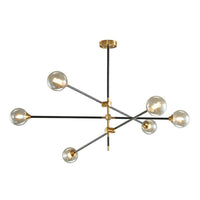 Ball Glass Suspension Light Minimalism Black-Brass LED Chandelier - Rebooters