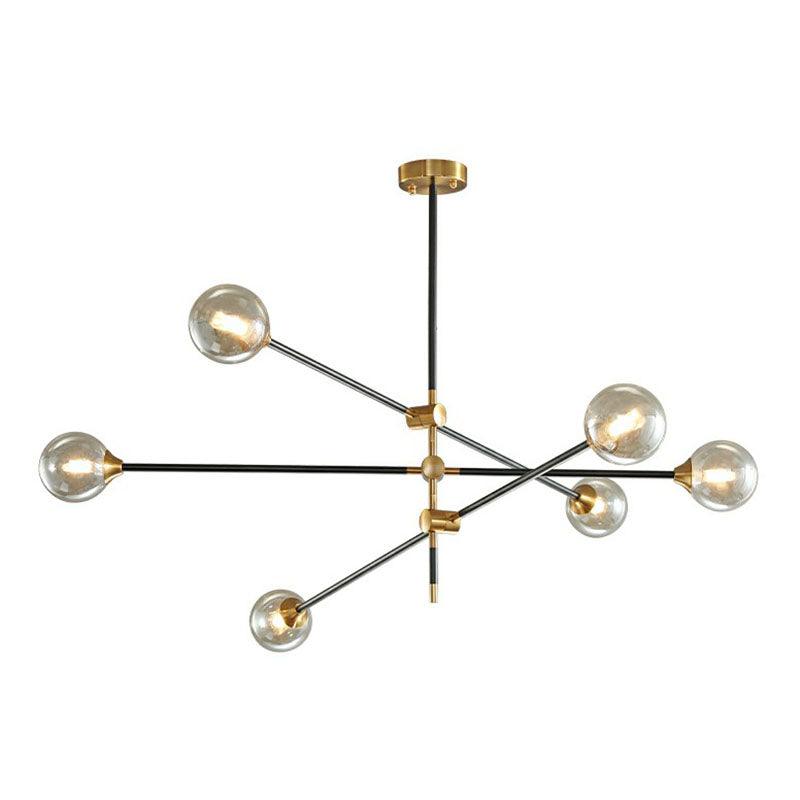 Ball Glass Suspension Light Minimalism Black-Brass LED Chandelier - Rebooters