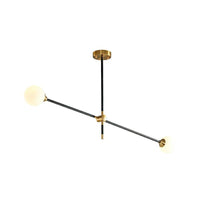 Ball Glass Suspension Light Minimalism Black-Brass LED Chandelier - Rebooters