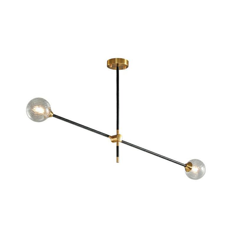 Ball Glass Suspension Light Minimalism Black-Brass LED Chandelier - Rebooters