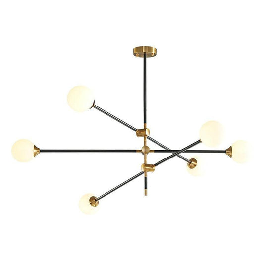 Ball Glass Suspension Light Minimalism Black-Brass LED Chandelier - Rebooters