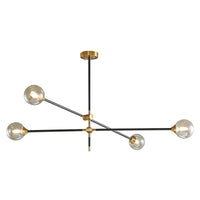 Ball Glass Suspension Light Minimalism Black-Brass LED Chandelier - Rebooters