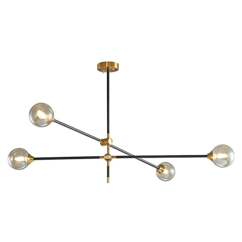 Ball Glass Suspension Light Minimalism Black-Brass LED Chandelier - Rebooters