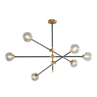 Ball Glass Suspension Light Minimalism Black-Brass LED Chandelier - Rebooters