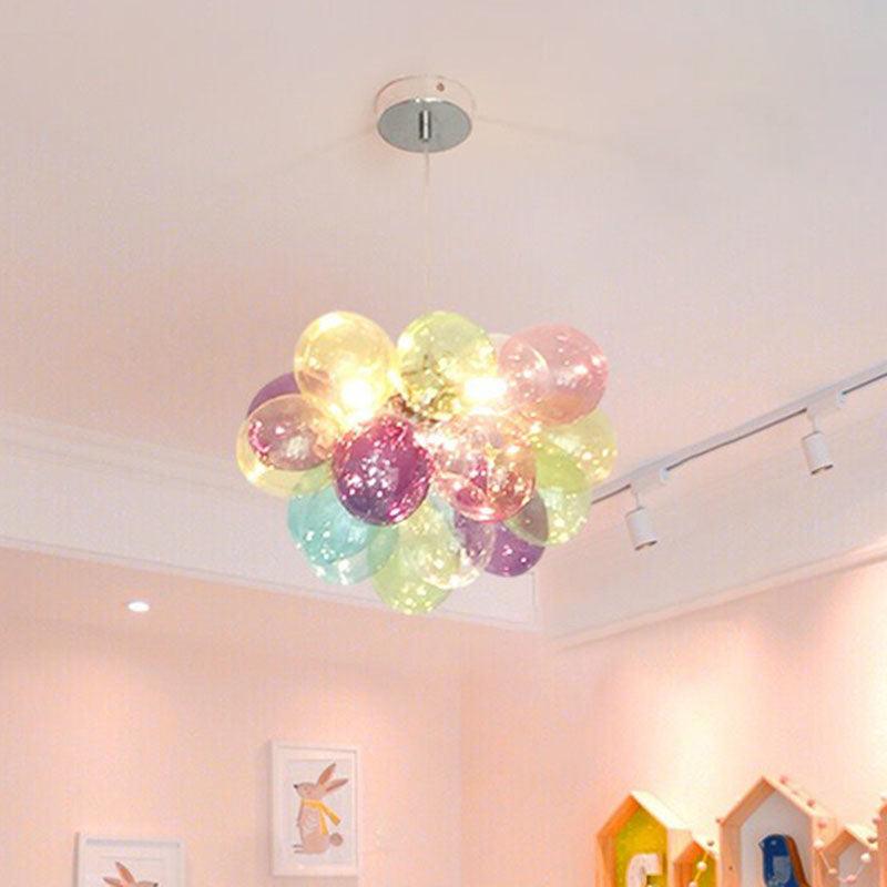 Balloons Kids Bedroom Chandelier Multicolored Glass Lamp - Rebooters