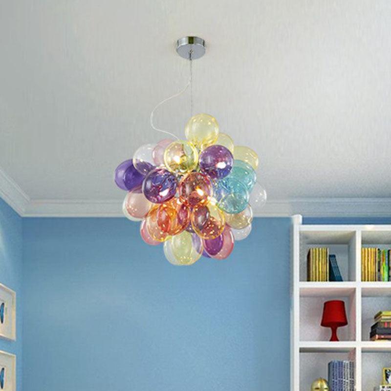 Balloons Kids Bedroom Chandelier Multicolored Glass Lamp - Rebooters