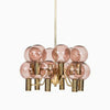 Postmodern Style 12-Light Chandelier Brass Plated Ball Ceiling Hang Lamp - Rebooters