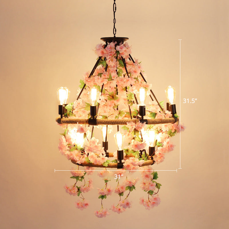 Wagon Wheel Dining Room Hanging Light Farmhouse Chandelier - Rebooters