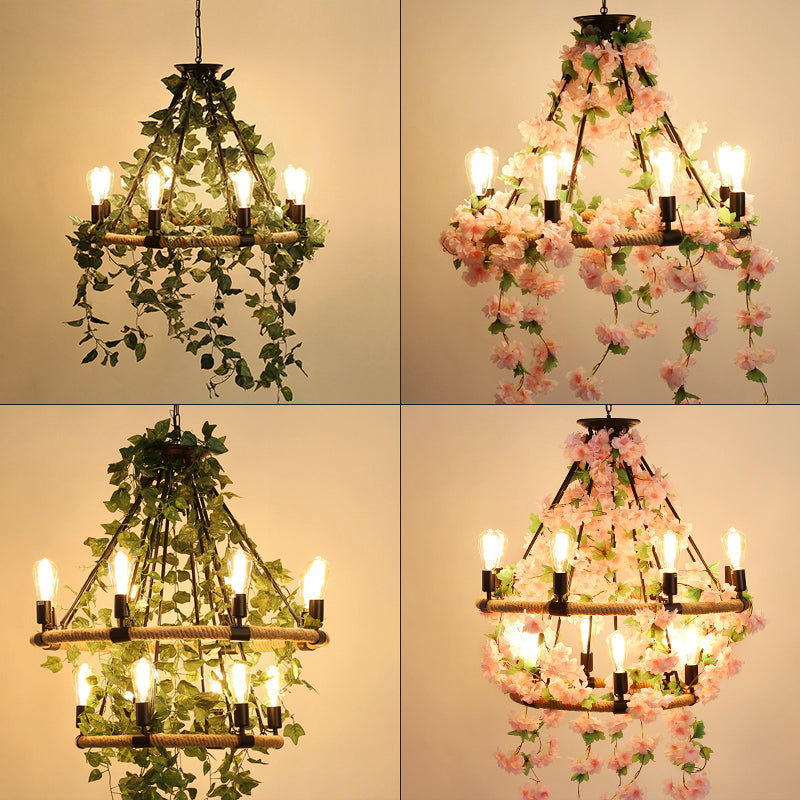 Wagon Wheel Dining Room Hanging Light Farmhouse Chandelier - Rebooters