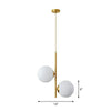 2 Lights Bedroom Chandelier Minimalism Gold Finish Lamp - Rebooters