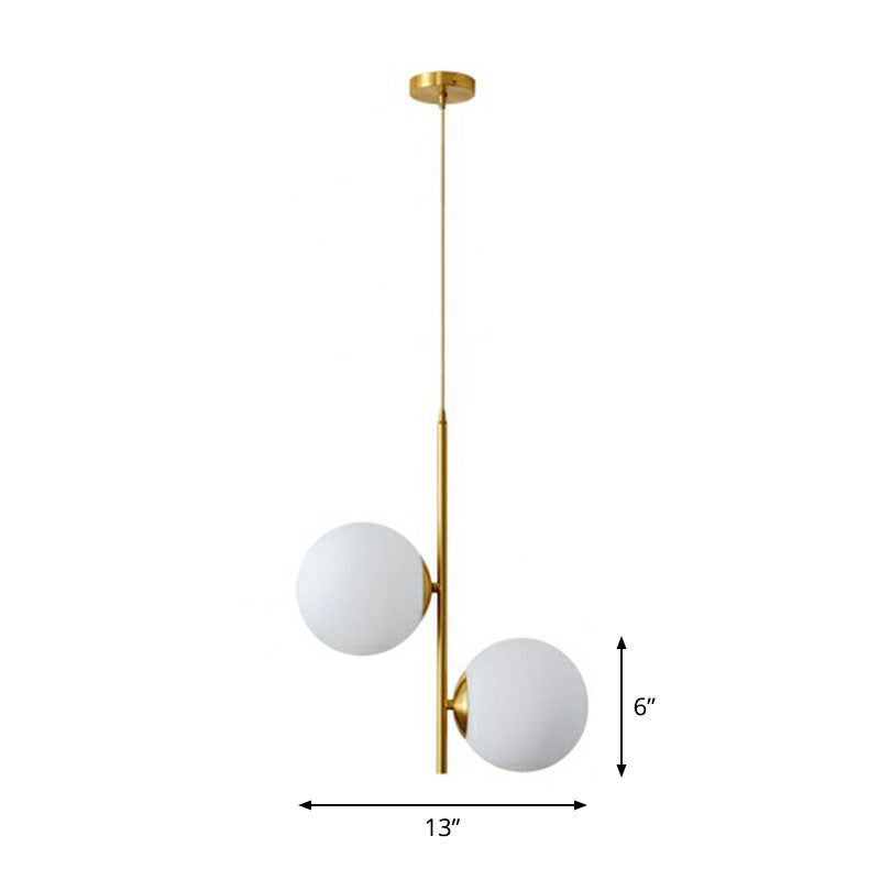 2 Lights Bedroom Chandelier Minimalism Gold Finish Lamp - Rebooters