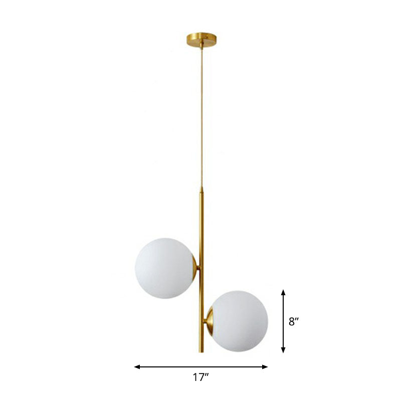 2 Lights Bedroom Chandelier Minimalism Gold Finish Lamp - Rebooters