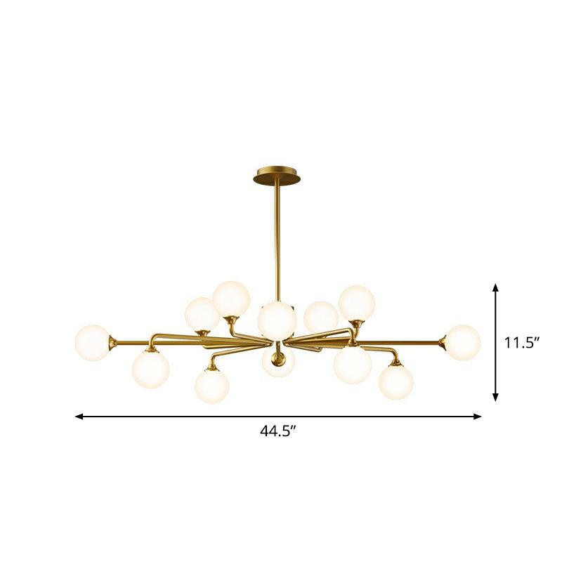 Sputnik Ceiling Chandelier Postmodern Milky Ball Glass Light - Rebooters